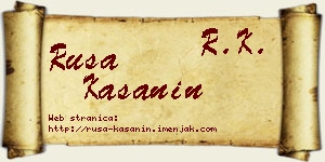 Rusa Kašanin vizit kartica